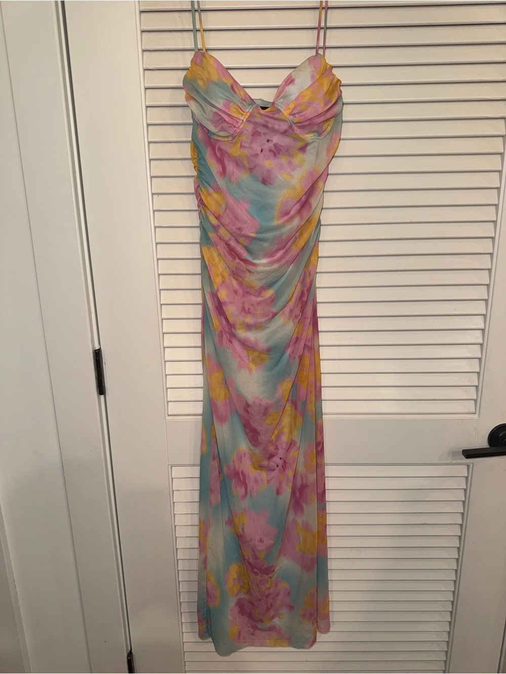 Zara Pastel Floral Maxi Dress - Pink, Yellow & Blue